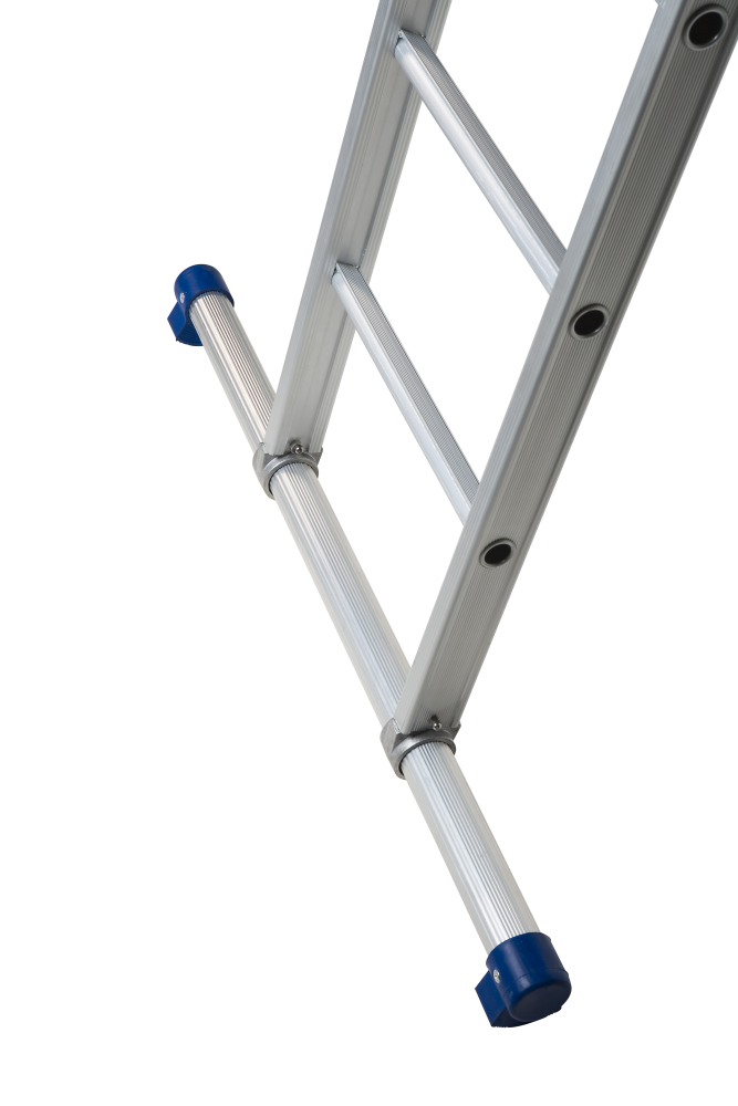 Echelle coulissante / 2 x 18, pieds droits, non transformable, STAB2124, roulettes de façade