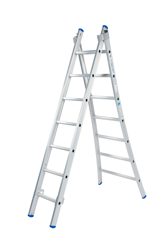 Schuifladder / 2 x 7, open voet, reform