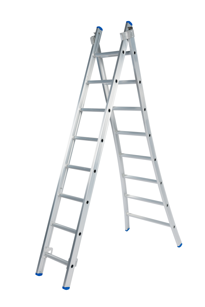Schuifladder / 2 x 8, open voet, reform