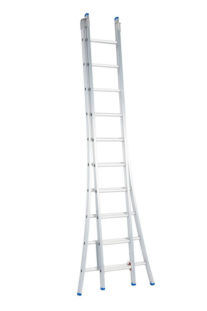 Schuifladder / 2 x 10, open voet, reform