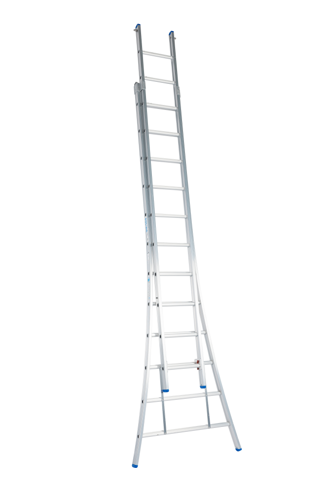 Schuifladder / 2 x 12 sporten, open voet, vrijstaand