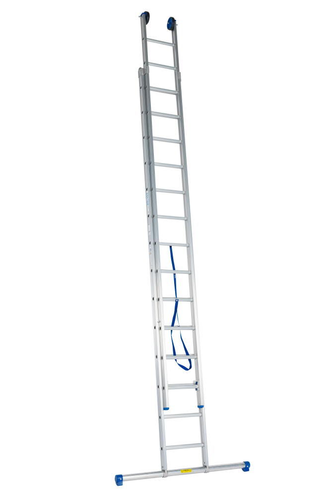 Echelle coulissante / 2 x 14, pieds droits, transformable, STAB2124, roulettes de façade