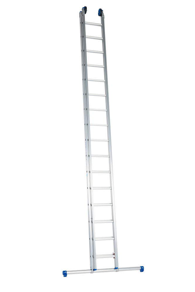 Schuifladder / 2 x 16, rechte voet, niet reform, STAB2124, gevelrollen