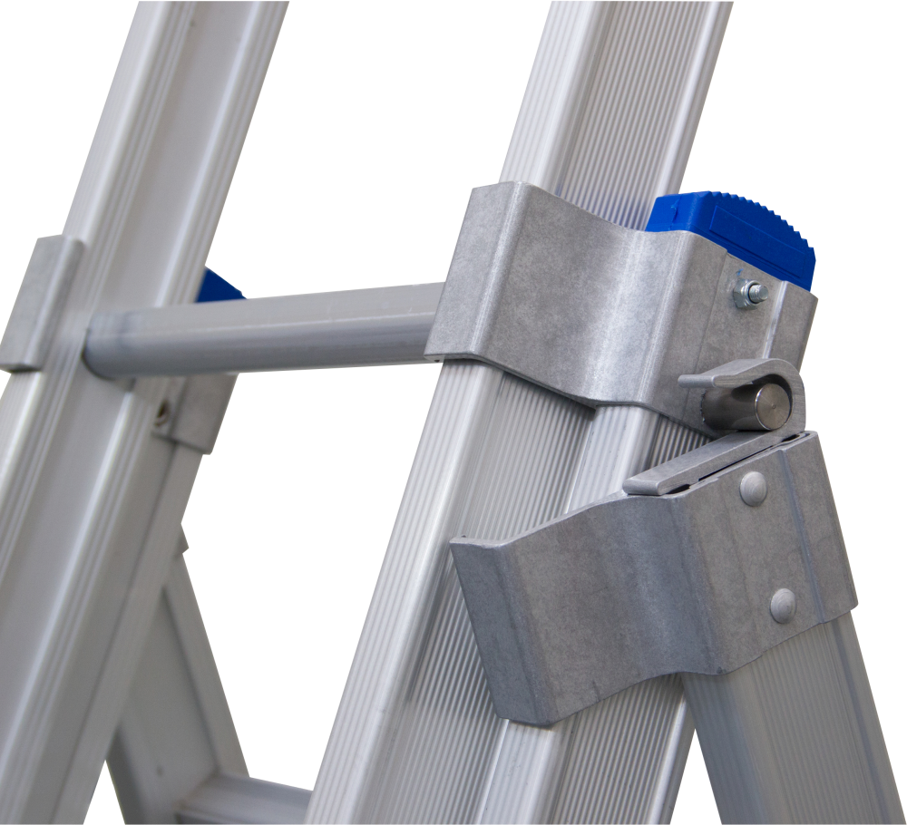 Echelle coulissante / 3 x12, pieds évasés, transformable, sécurité écartement, pieds d'évasement, roulettes de façade