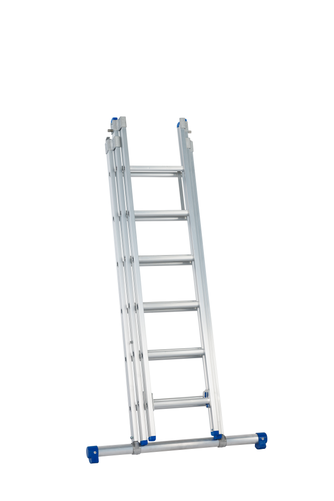 Echelle coulissante / 3 x 6, pieds droits, transformable, STAB390, sécurité écartement