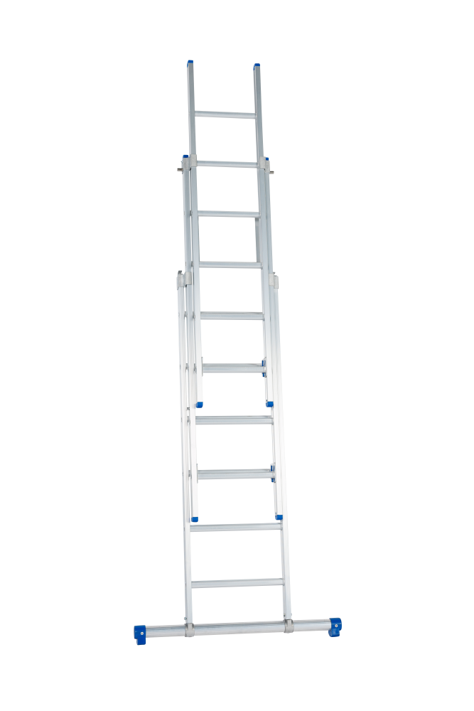 Echelle coulissante / 3 x 6, pieds droits, transformable, STAB390, sécurité écartement