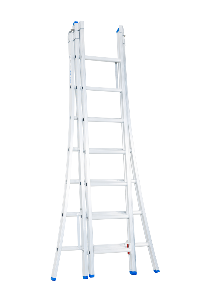 Schuifladder / 3 x 7, open voet, reform