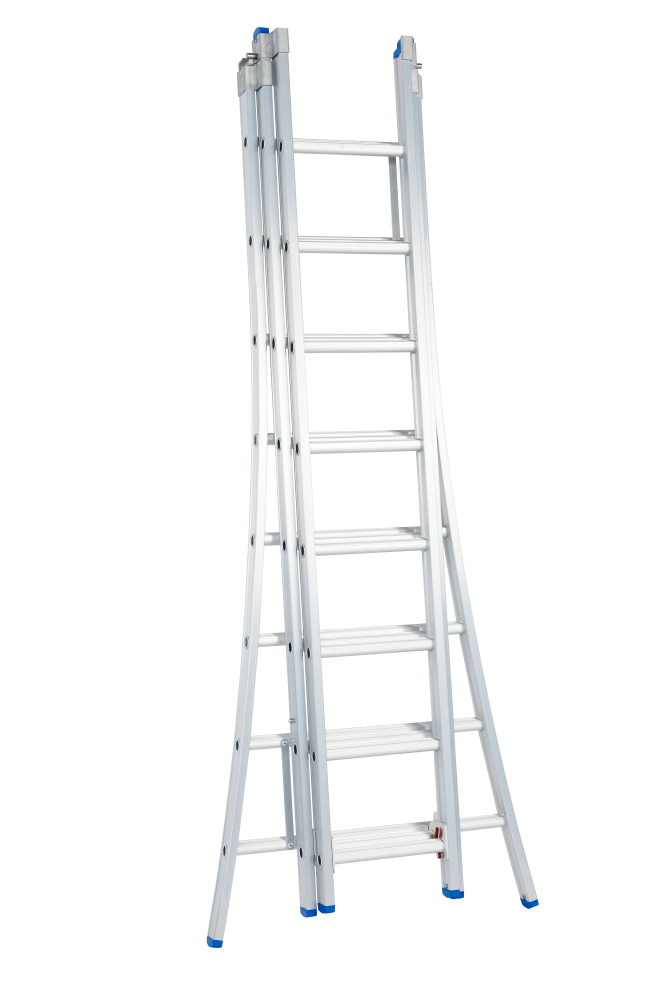 Schuifladder / 3 x 8, open voet, reform