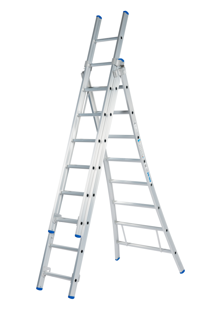 Schuifladder / 3 x 8, open voet, reform