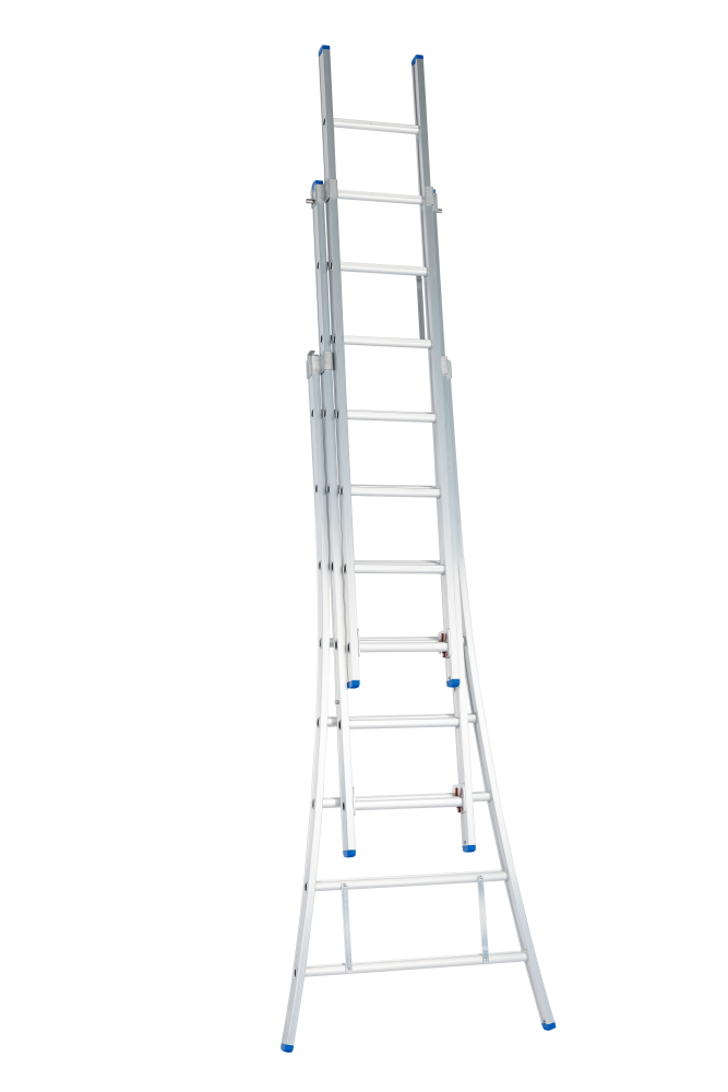 Schuifladder / 3 x 8, open voet, reform