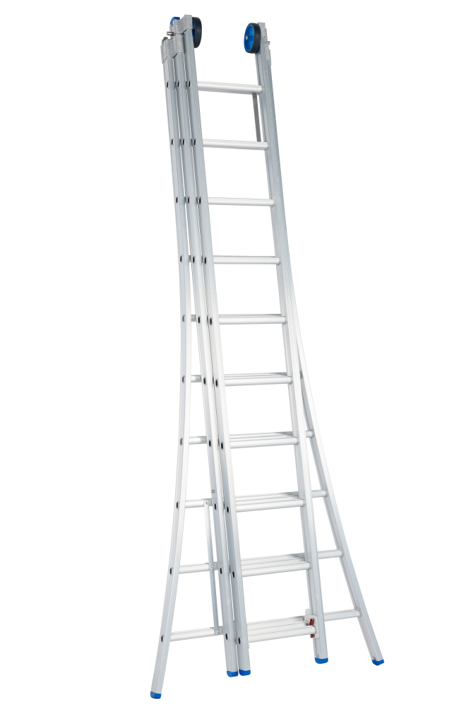 Schuifladder / 3 x 10, open voet, reform, gevelrollen
