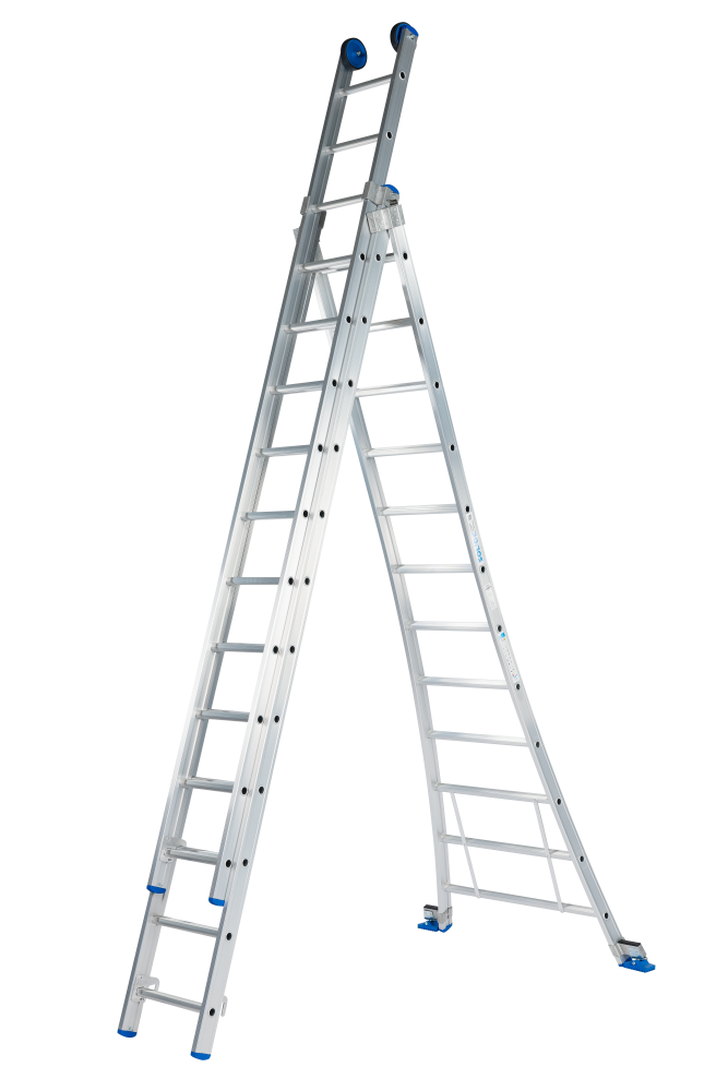 Schuifladder / 3 x 12, open voet, reform, gevelrollen, verbredingsvoeten