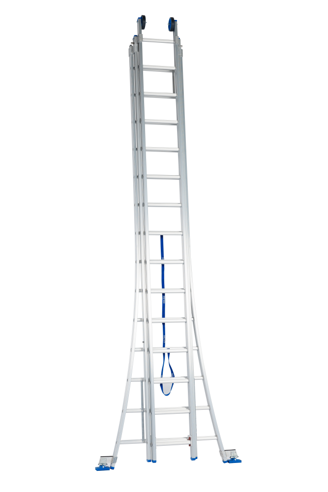 Schuifladder / 3 x 14, open voet, reform, verbredingsvoeten, gevelrollen