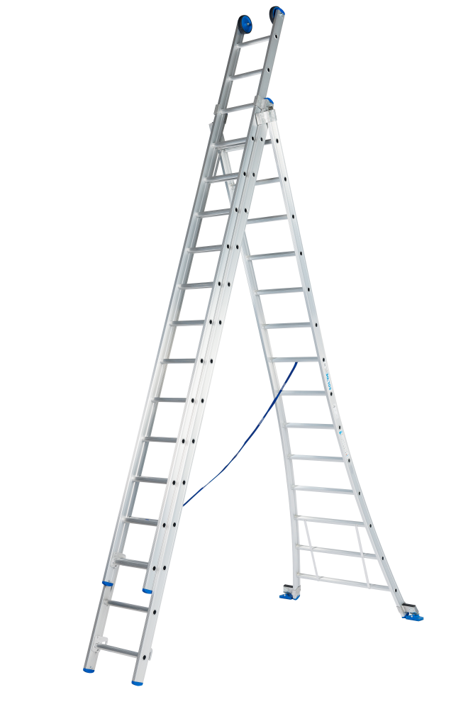 Schuifladder / 3 x 14, open voet, reform, verbredingsvoeten, gevelrollen