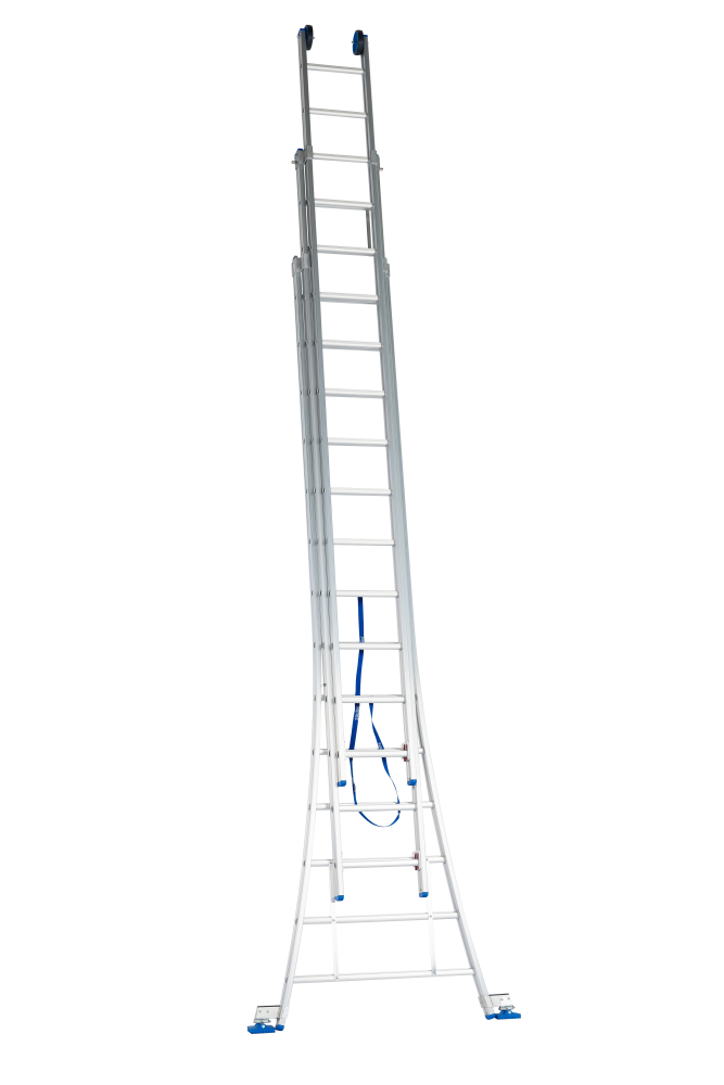 Schuifladder / 3 x 14, open voet, reform, verbredingsvoeten, gevelrollen