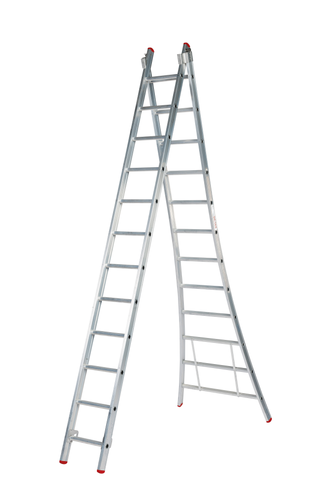 Eco Professional series échelle 2 éléments / 2 x 12, pieds évasés, transformable