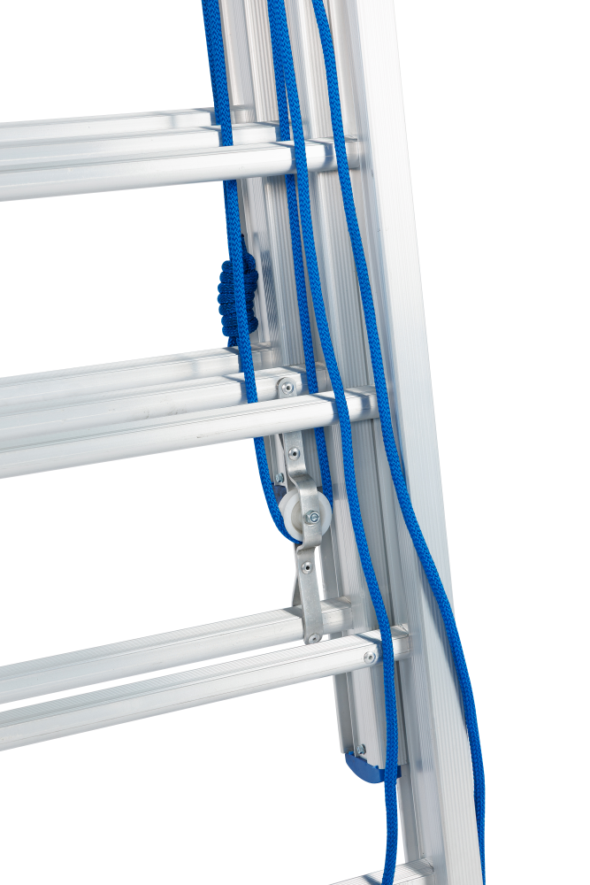 Echelle coulissante à corde / 3 x 16, STAB4142, roulettes de façade