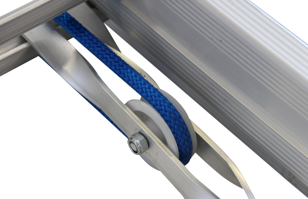 Echelle coulissante à corde / 3 x 16, STAB4142, roulettes de façade