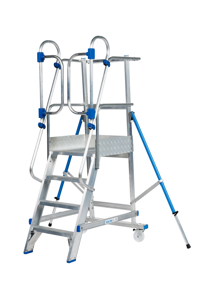 Mobiele bordestrap / 4 treden met zelfsluitende veiligheidsdeur