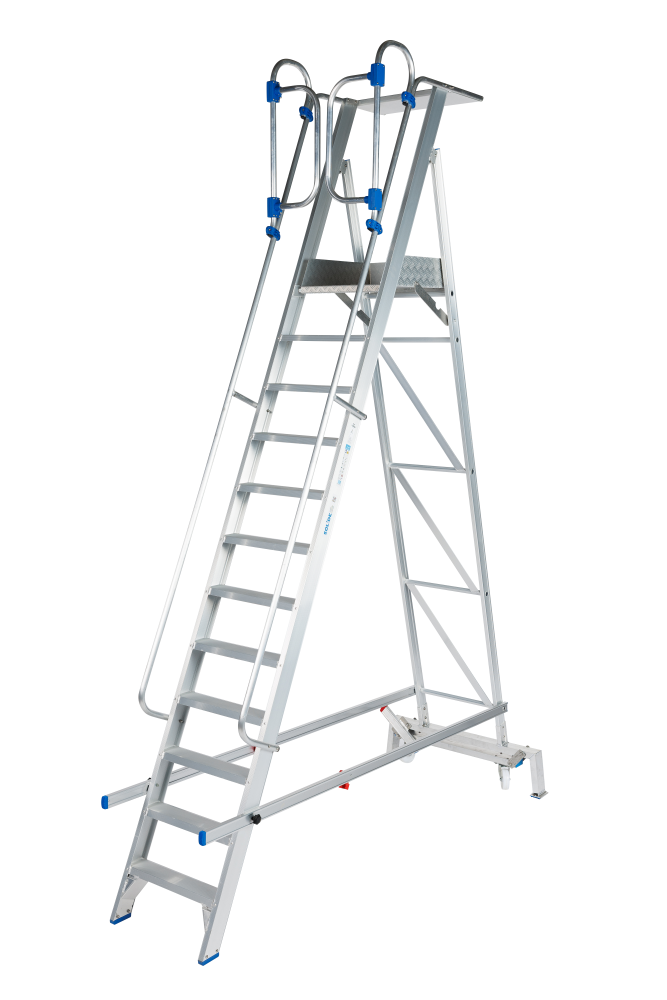 Plate-forme Mobile Pliable / 12 marches avec porte de sécurité auto-fermante