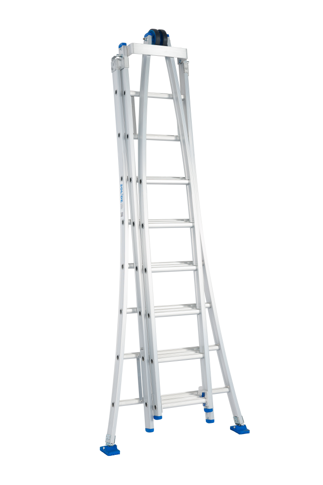 Schuifladder met rol / 3x8, open voet, reform