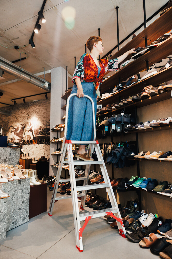 Eco Professional Dubbele trapladder / 2 x 6 treden, vaste beugel