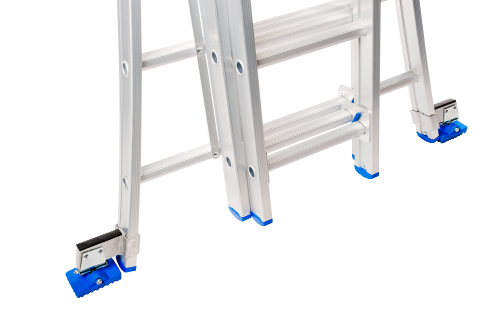 Echelle coulissante / 3 x12, pieds évasés, transformable, sécurité écartement, pieds d'évasement, roulettes de façade