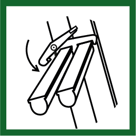 Uitschuifbare ladderdelen borgen