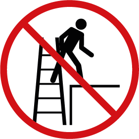 Niet overstappen vanaf de ladder